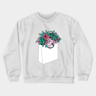 Flower Shopping Bag Crewneck Sweatshirt